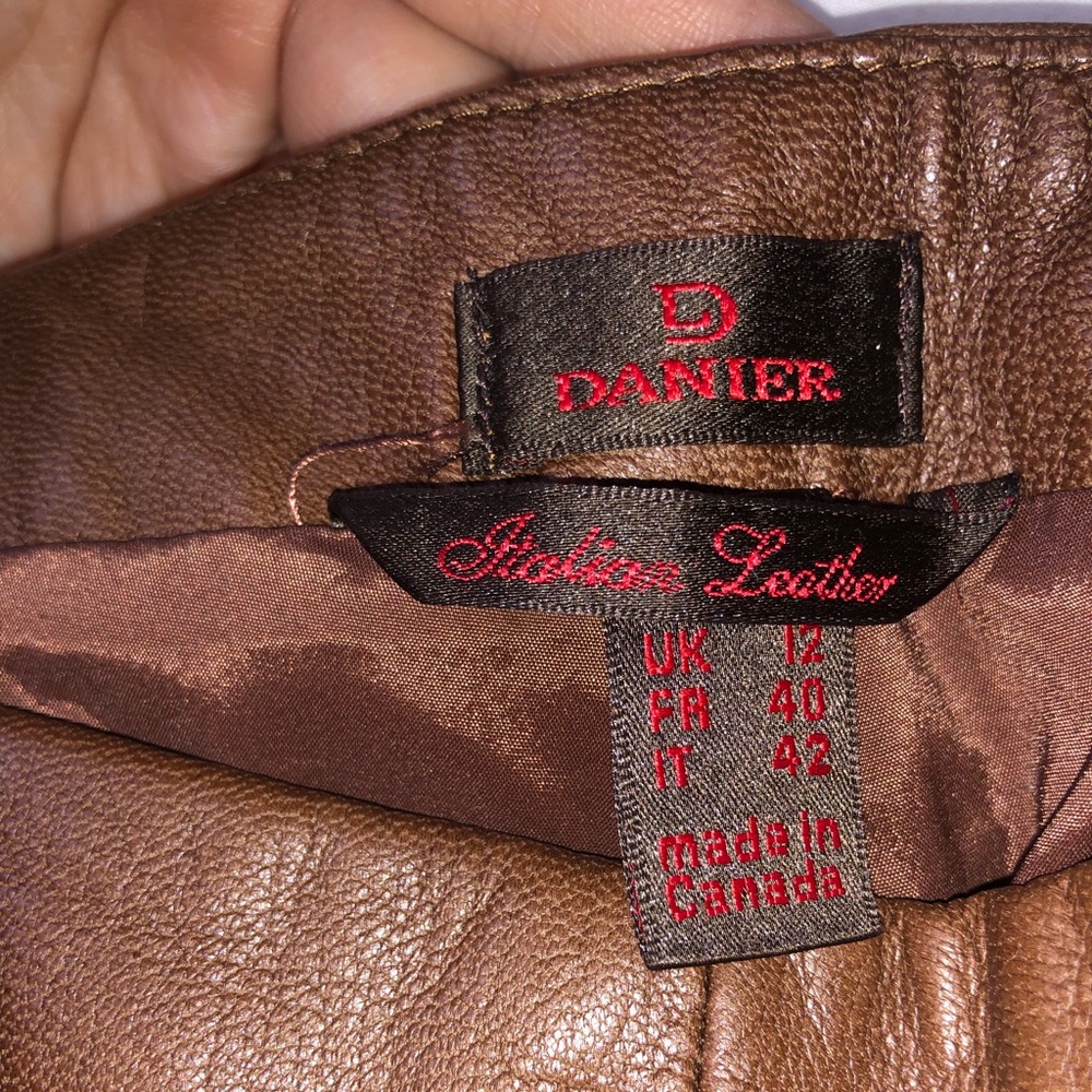 Danier brown leather pants